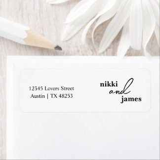 Étiquette Modern Typography Return Address Labels