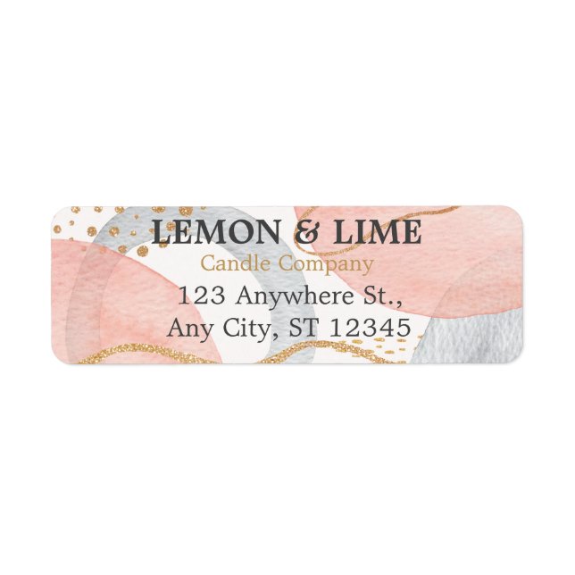 Étiquette Moderne Abstrait Pastel Aquarelle Retour d'affaire (Devant)