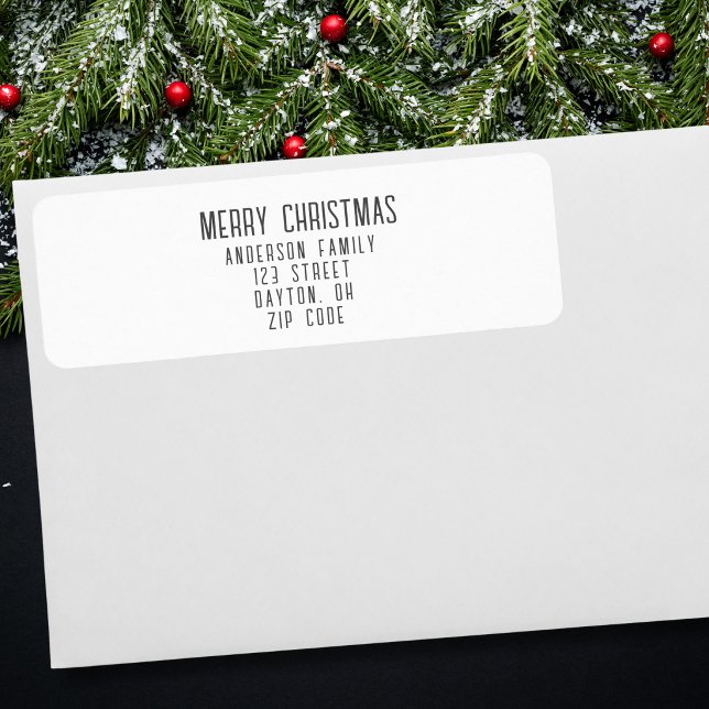 Étiquette Moderne Adresse de Retour pour un Joyeux Noël Mini (Créateur téléchargé)