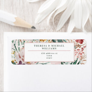 Étiquette Moderne aquarelle florale élégant personnalisé