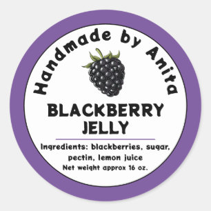 Étiquette moderne Blackberry Jam ou Jelly Canning 