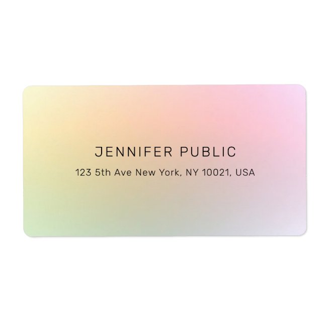 Étiquette Moderne Coloré Élégant Professionnel Simple tendan (Devant)