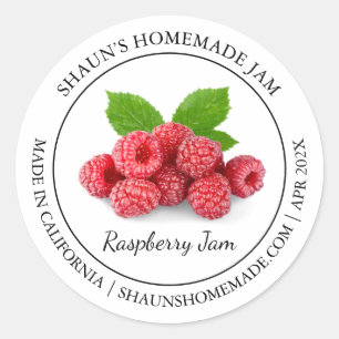 Étiquette moderne de confiture de framboise