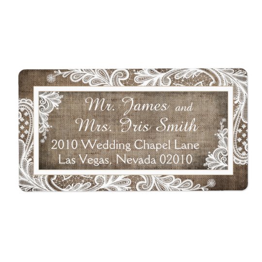 Étiquette moderne de mariage de Goth de toile de