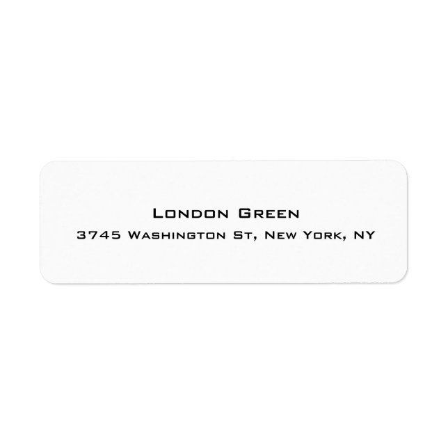 Étiquette Moderne Design Professionnel Plat Simple Blanc (Devant)