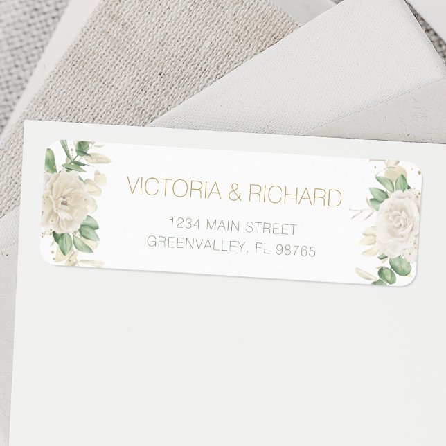 Étiquette Moderne Elégant Mariage de verdure fleurie (Créateur téléchargé)