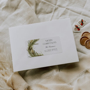 Étiquette Moderne élégante couronne de Noël Adresse de retou