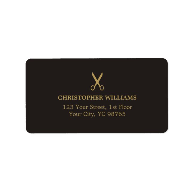 Étiquette Moderne Elégante Masculine Faux foncé Gold Salon (Devant)