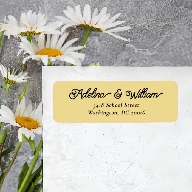 Étiquette Moderne et Chic Faux Adresse de Retour de Mariage  (Modern chic faux gold return address label adds elegant shine to your wedding envelopes.)