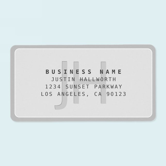 Étiquette Moderne Faux Embossés Monogramme Adresse d'entrepr (Créateur téléchargé)