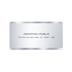 Étiquette Moderne Faux Silver Minimaliste Professionnel Élég