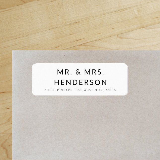 Étiquette Moderne, M. & Mme | Style minimal | Adresse de ret ("Everyday is abundantly beautiful." 
Sincerely Best Wishes from Lucky Design World)