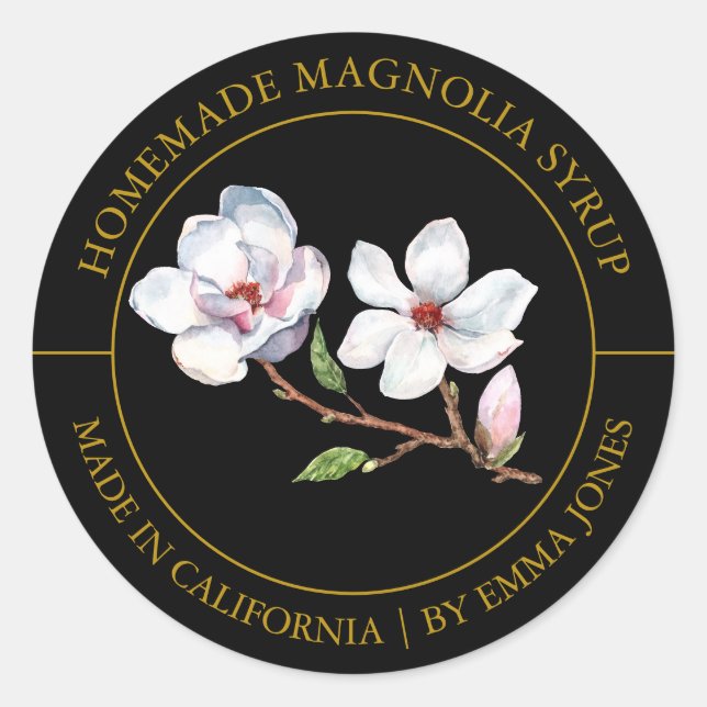 Étiquette moderne Magnolia (Devant)