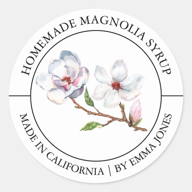 Étiquette moderne Magnolia (Devant)