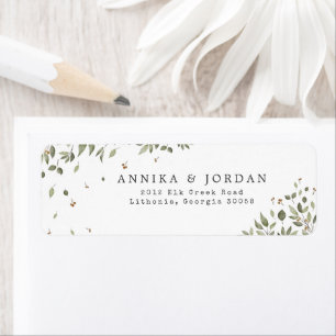 Étiquette Moderne minimal de verdure bio Adresse Mariage