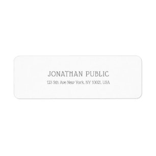 Étiquette Moderne minimaliste élégant Plain Chic Blanc