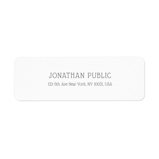Étiquette Moderne minimaliste élégant Plain Chic Blanc (Devant)