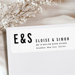 Étiquette Moderne minimaliste Grand Gras Monogramme Mariage 