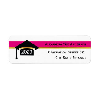 Étiquette Moderne obtention rose chaud 2021 casquette noir, 
