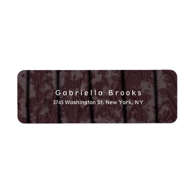 Étiquette Moderne Plain élégant Unique Bois Brown (Devant)