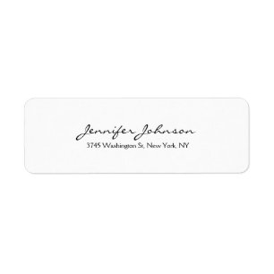 Étiquette Moderne Plain Professionnel tendance Noir & Blanc