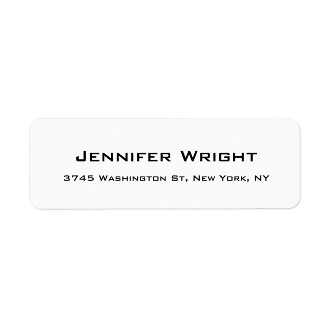 Étiquette Moderne Professionnel Élégant Noir Blanc (Devant)