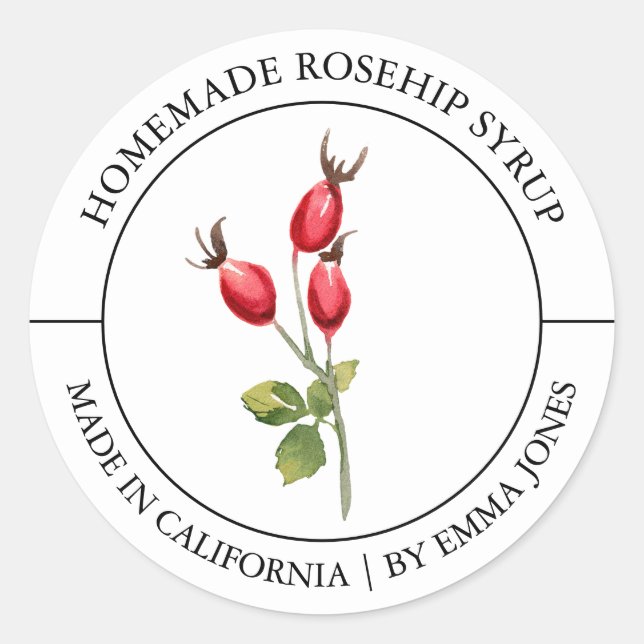 Étiquette moderne Rosehip (Devant)