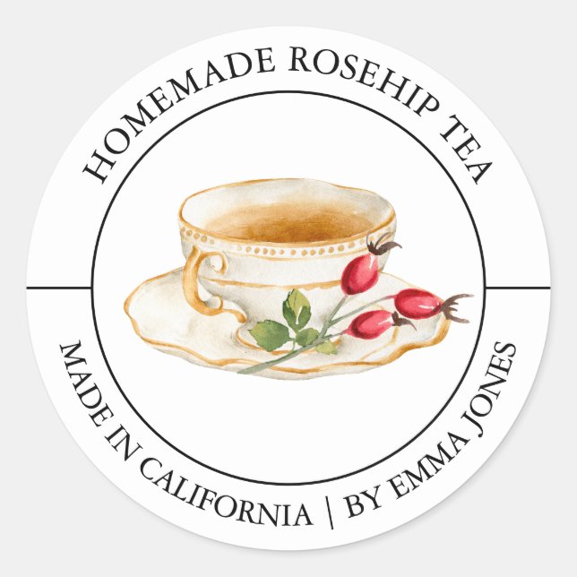 Étiquette moderne Rosehip Tea (Devant)