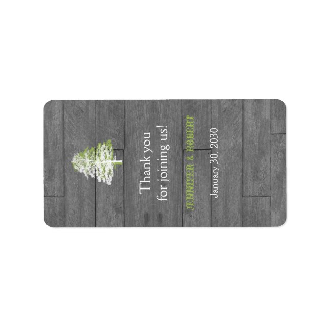 Étiquette Moderne Rustique Grange Mariage Lève Balm Étiquett (Devant)