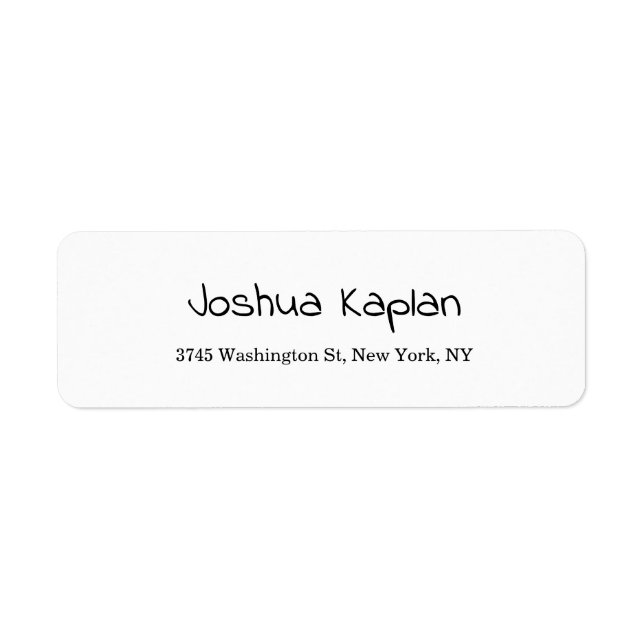 Étiquette Moderne simple minimaliste blanc professionnel (Devant)
