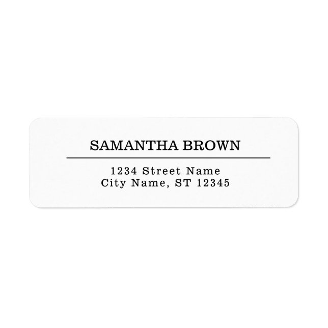 Étiquette Moderne Simple Rustique Noir et Blanc (Devant)