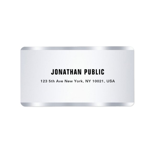 Étiquette Moderne tendance Glamor Argent Look Modèle élégant (Devant)