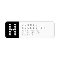 Moderne unique | Adresse de retour noir et blanc