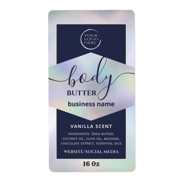 Étiquette Modernisez votre logo cadran holographique corps b (Devant)