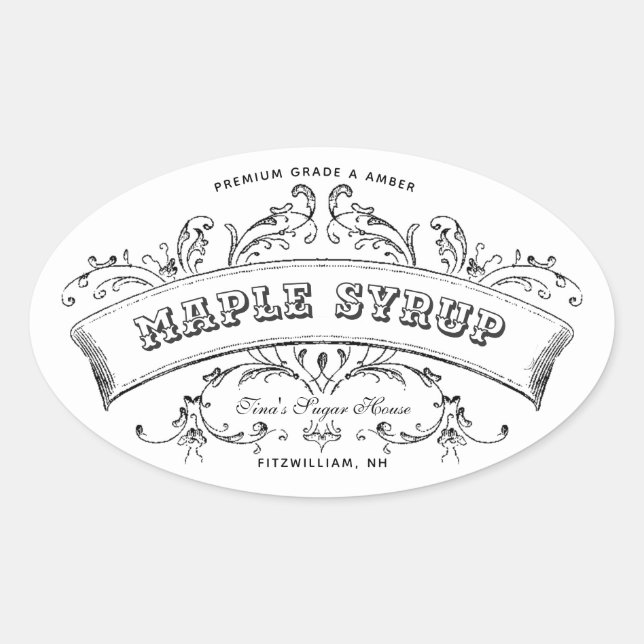 Étiquette modifiable pour le sirop d'érable (Devant)