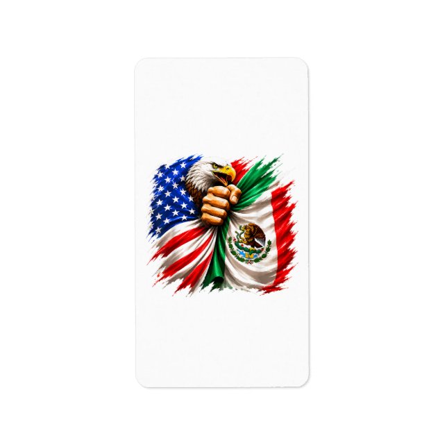 Étiquette Mois du patrimoine hispanique Drapeau États-Unis M (Devant)