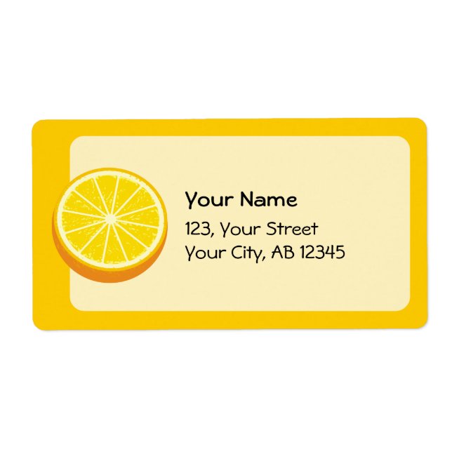 Étiquette Moitié orange (Devant)