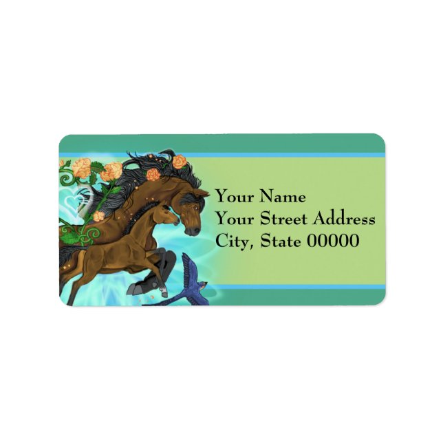 Étiquette Momma Cheval et poulain (Devant)