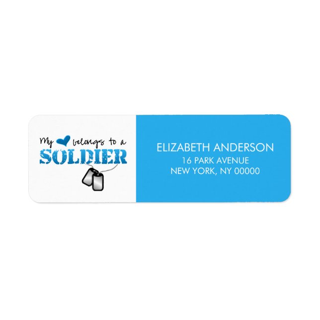 Étiquette Mon Coeur Appartient À Un Soldat (Devant)