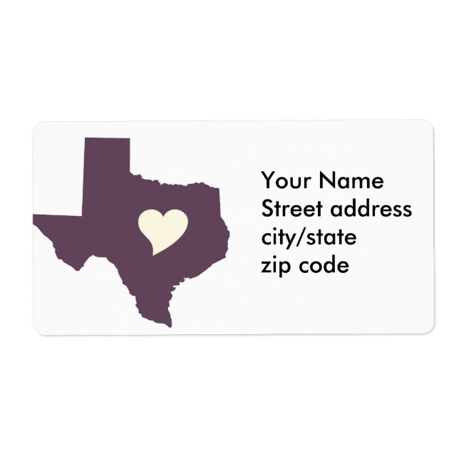 Étiquette Mon coeur est au Texas (Devant)