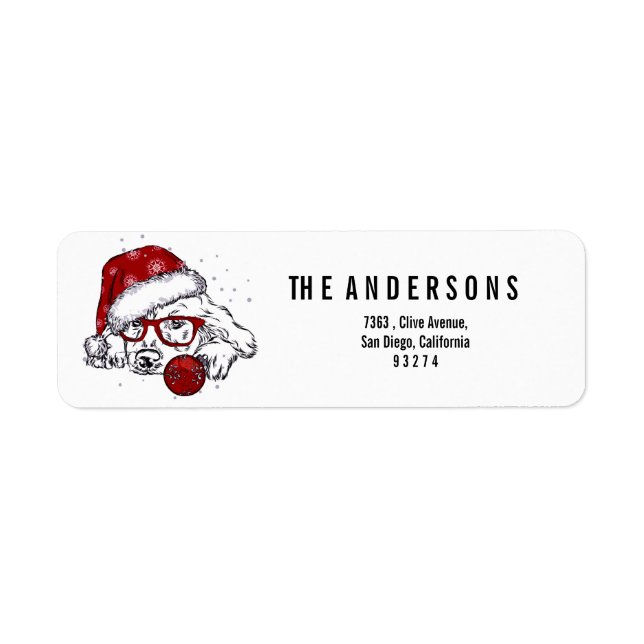 Étiquette Mon joli petit chiot Joyeux Noël (Devant)