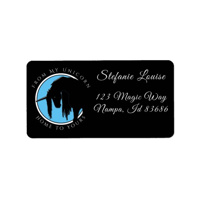 Étiquette Mon licorne (bleu clair) (Devant)