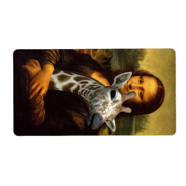 Étiquette Mona Lisa aime les girafes (Devant)