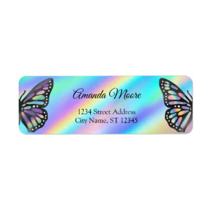 Étiquette Monarque papillon holographe ailes modernes