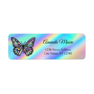 Étiquette Monarque papillon holographe ailes modernes
