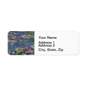 Étiquette Monet Water Lilies Chef-d'oeuvre Peinture