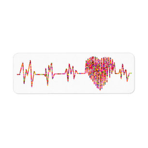 Étiquette Moniteur cardiaque ; EKG coloré