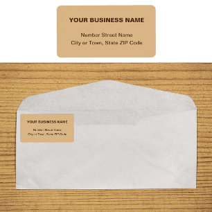 Étiquette Monochrome Brown Plain Texts Address Label