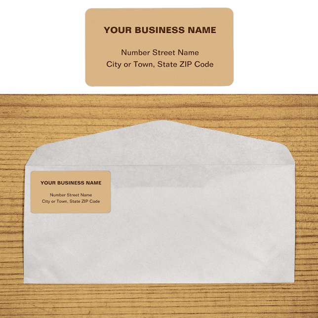 Étiquette Monochrome Brown Plain Texts Address Label (Monochrome blue plain text business address label)
