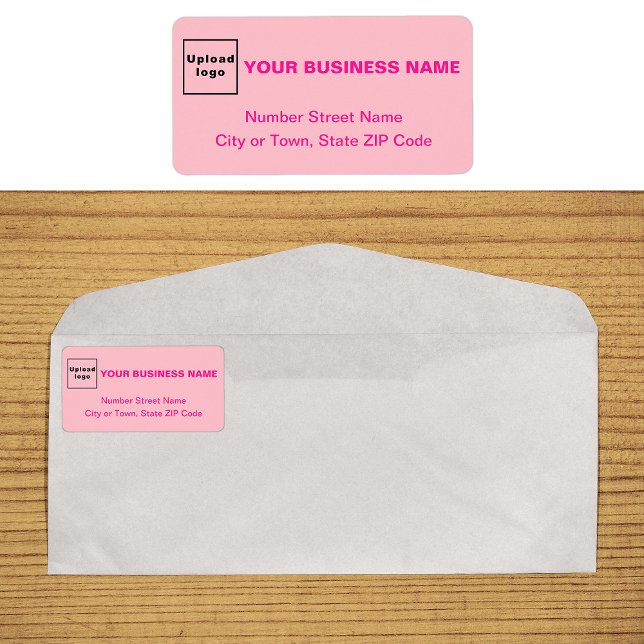 Étiquette Monochrome Pink Color Address Label (Monochrome pink business address label on envelope)